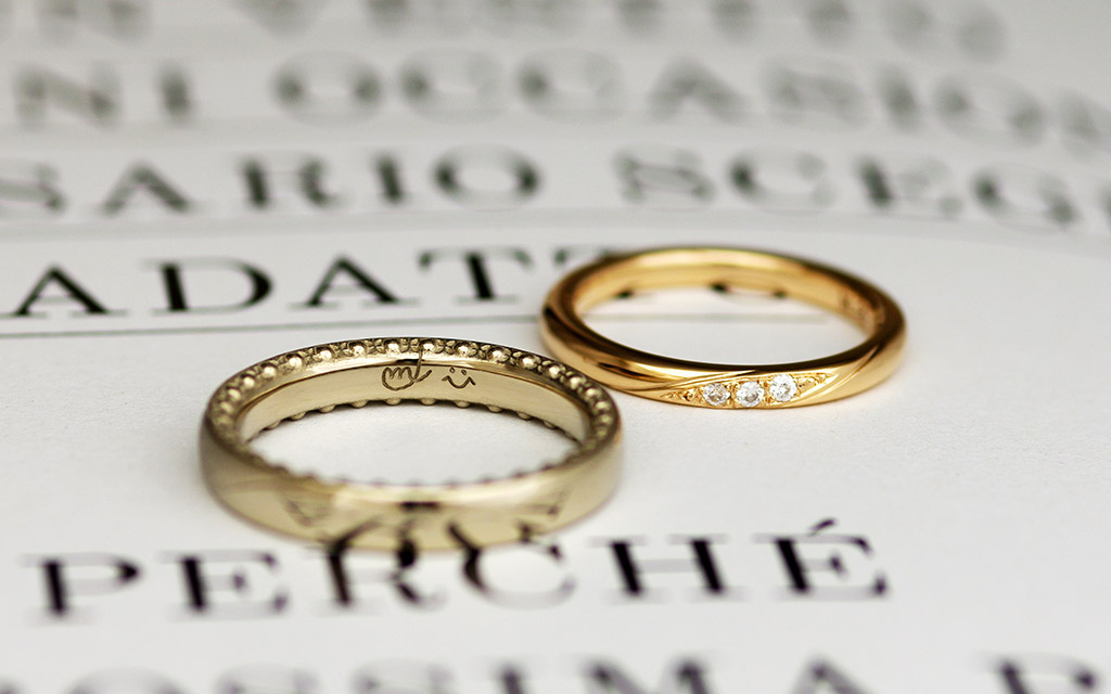 内側も外側もこだわりのオーダーメイド結婚指輪 – 新潟の結婚指輪