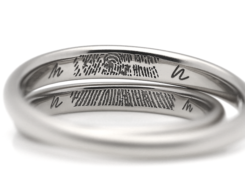 指紋刻印+フォント刻印リング