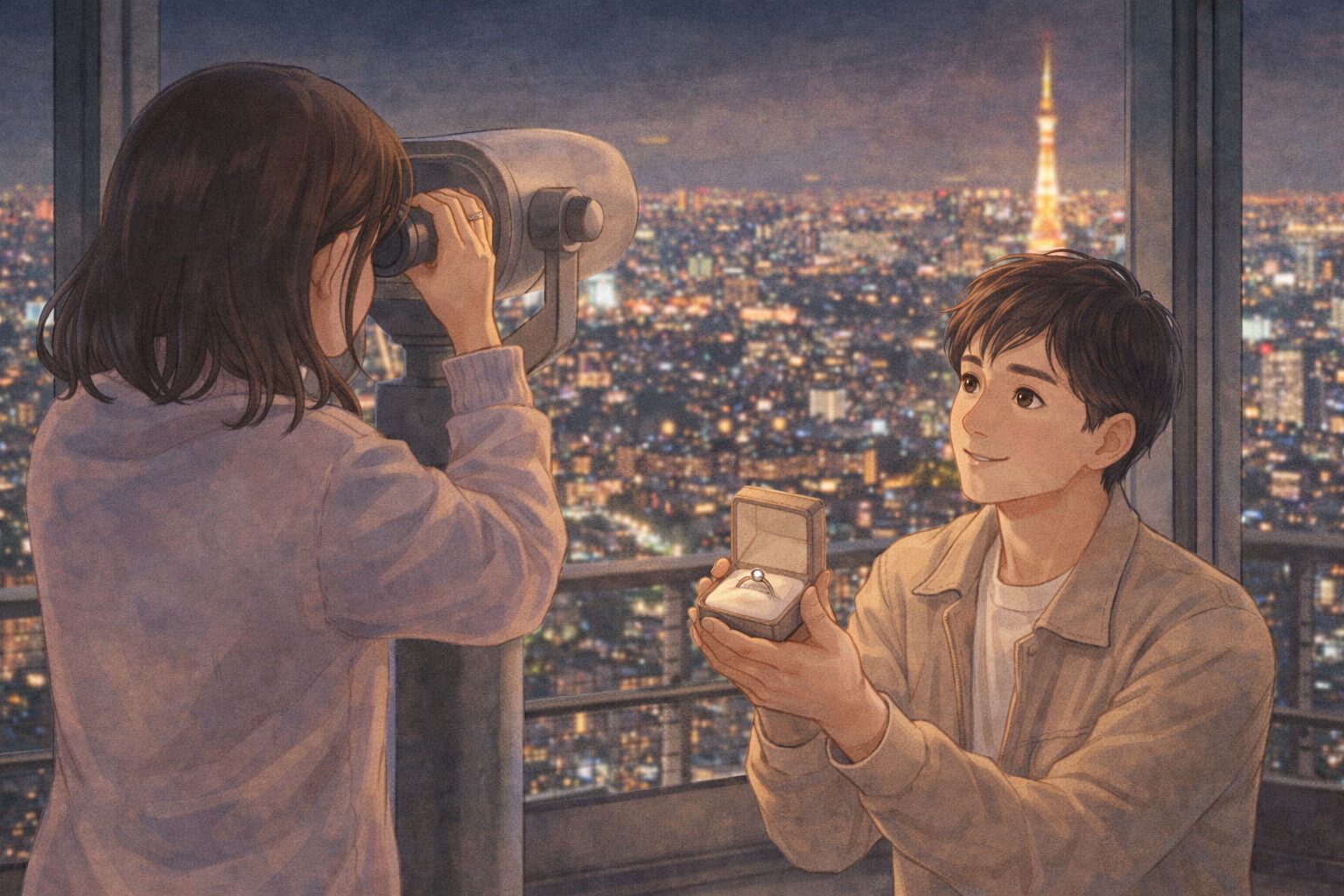 プロポーズ事例3-六本木ヒルズの展望台で感動的なプロポーズのはずが