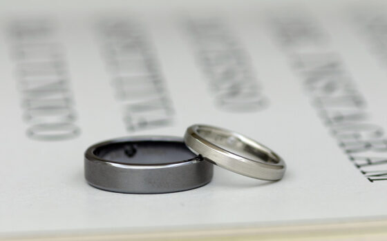 タンタルとプラチナの結婚指輪2