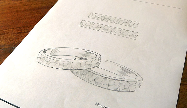 結婚指輪のデザイン画