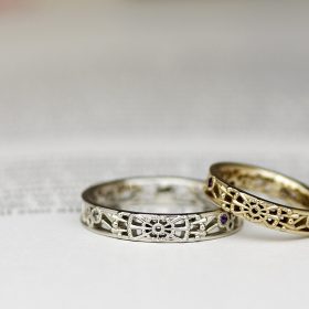 花火モチーフの結婚指輪