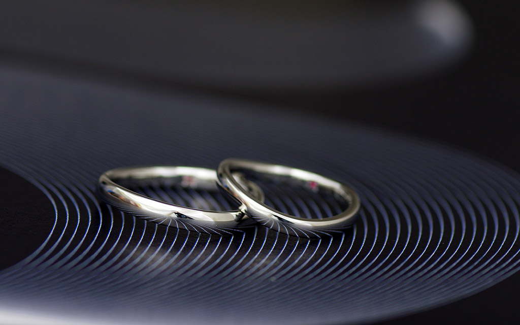 長岡市Y様が手作りされたシンプルなウェーブデザインの結婚指輪・マリッジリング
