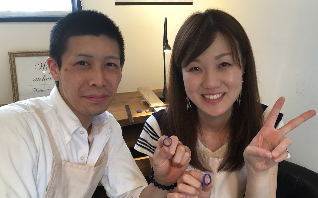 口コミをきっかけにブライダルジュエリー工房アトリエクラム新潟店で結婚指輪を手作りした東京と新潟の遠距離カップル