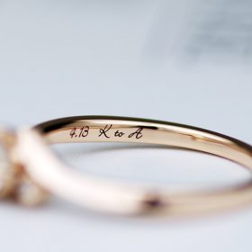 プロポーズのためにオーダーされたピンクゴールドの婚約指輪（プロポーズリング）