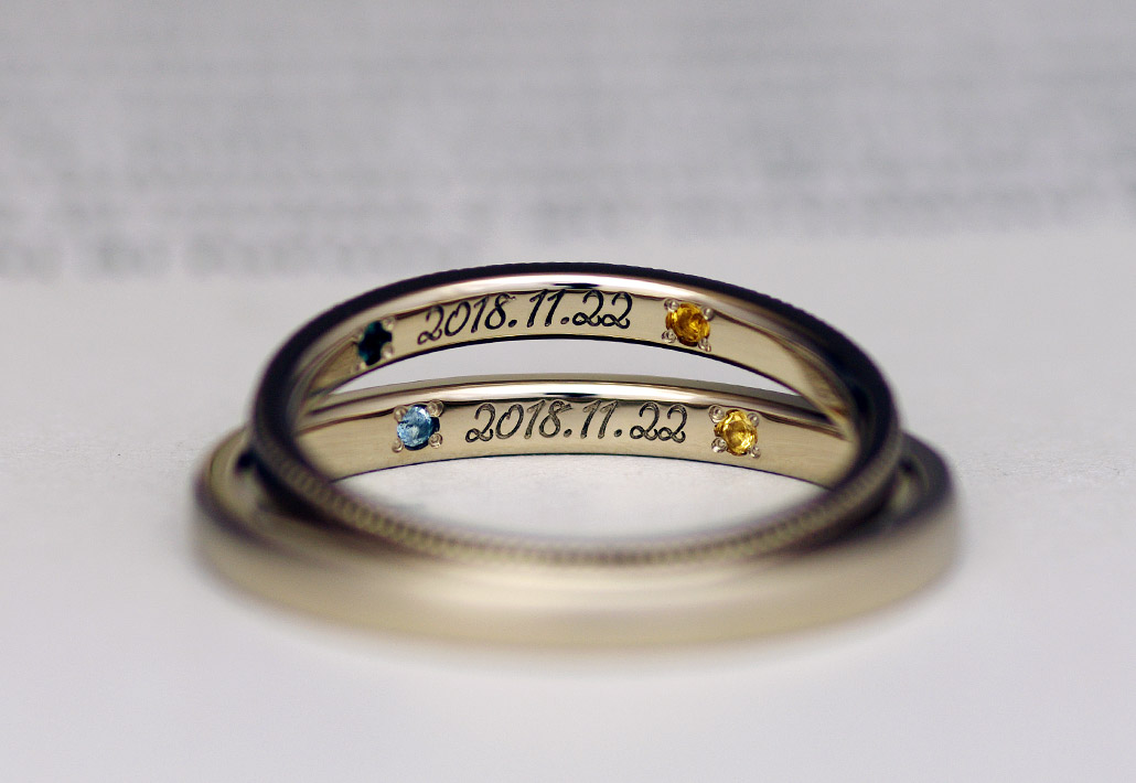 11月22日のいい夫婦の日に入籍する夫婦の結婚指輪（マリッジリング）