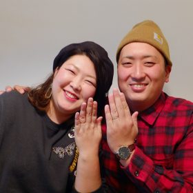 アトリエクラム新潟店で結婚指輪（マリッジリング）を手作りした妙高市在住のご夫妻
