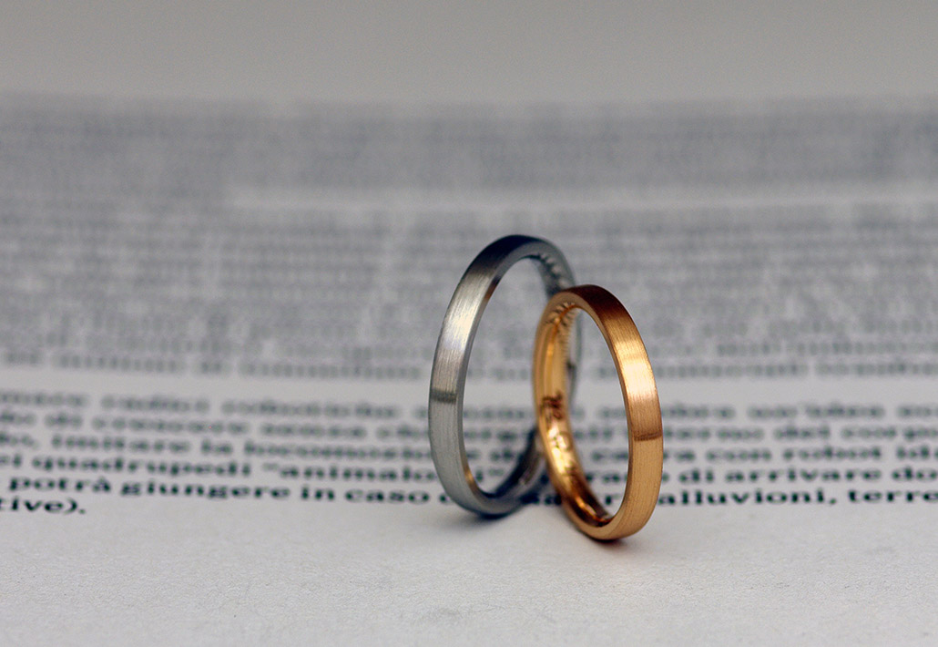 プラチナ950とK18ピンクゴールドで仕立てたオーダー結婚指輪（マリッジリング）