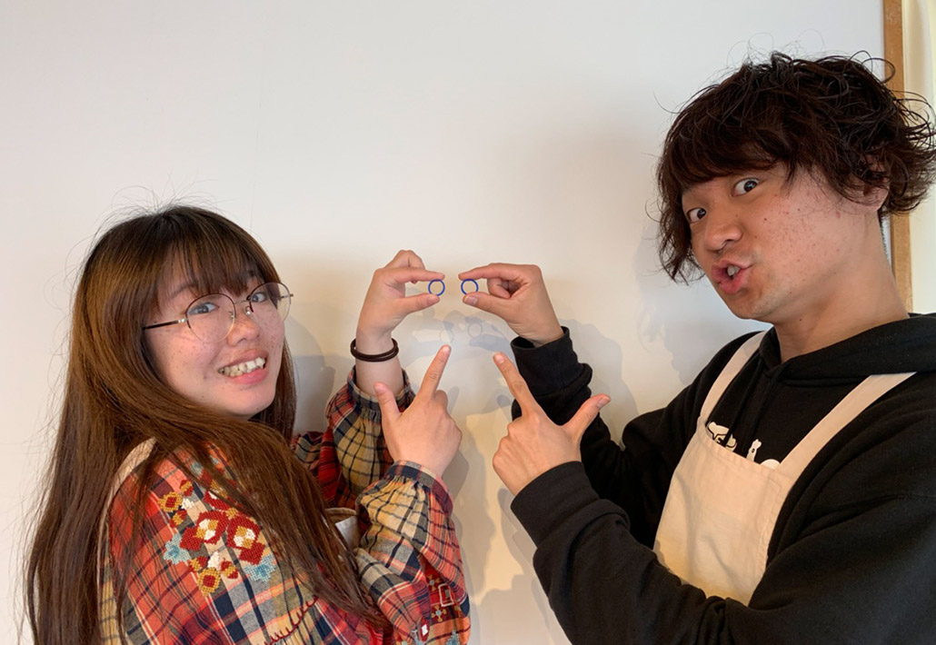 アトリエクラム新潟店で結婚指輪を手作りした千葉県のカップル