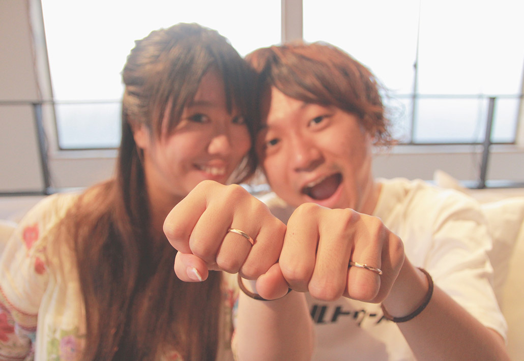 新潟県で指輪を手作りした千葉県在住のカップル