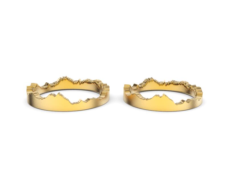 オーダーメイドの結婚指輪（マリッジリング）の3Dイメージ画像