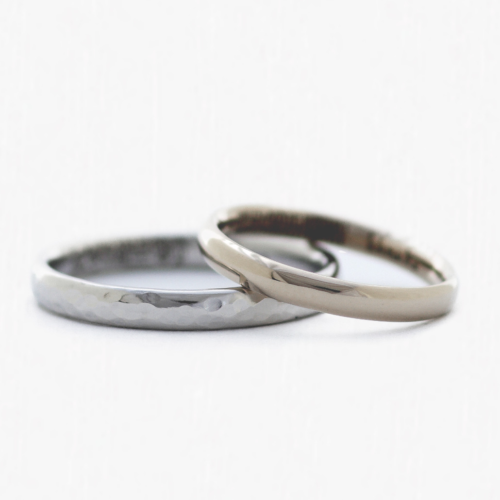 鍛造製法の手作り結婚指輪