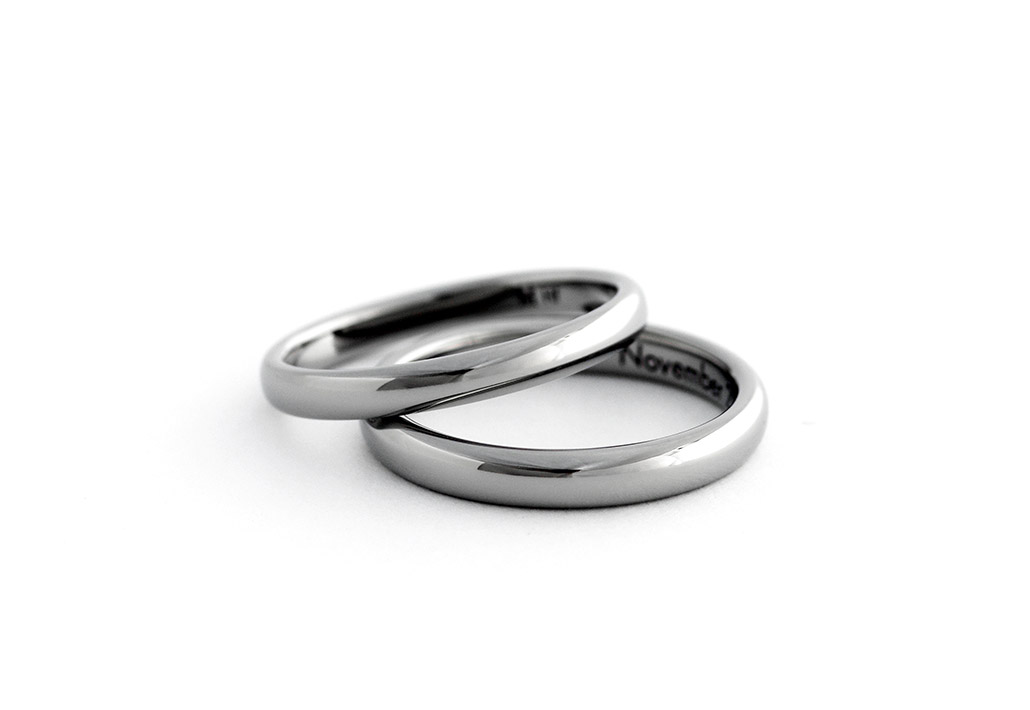 ハフニウムの結婚指輪（マリッジリング）