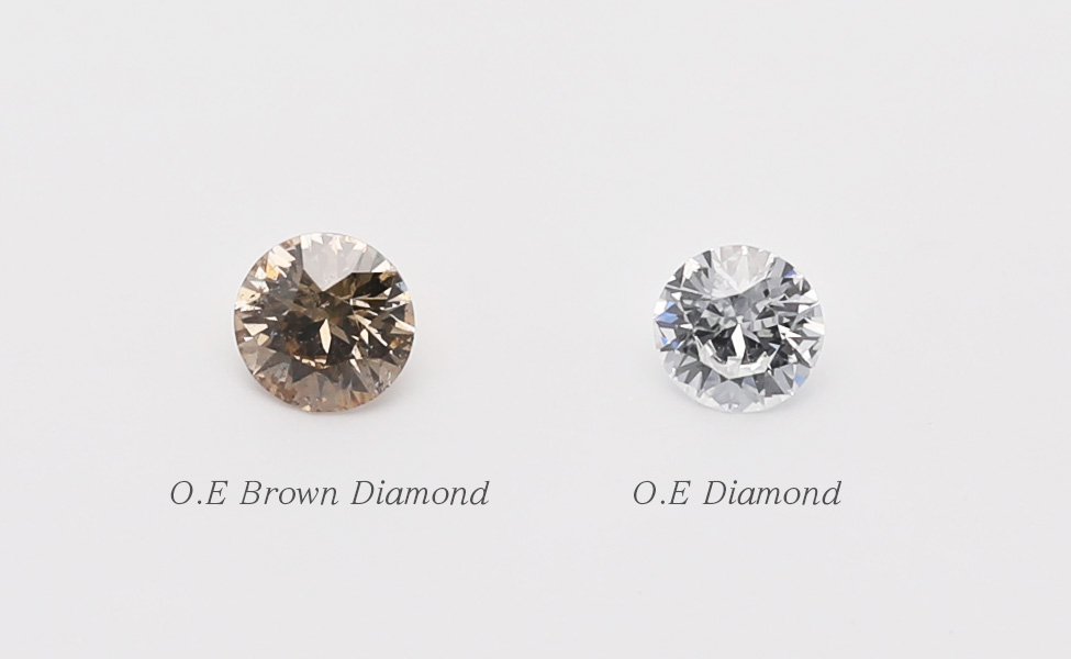 通常のOEダイヤモンドとOEブラウンダイヤモンド比較
